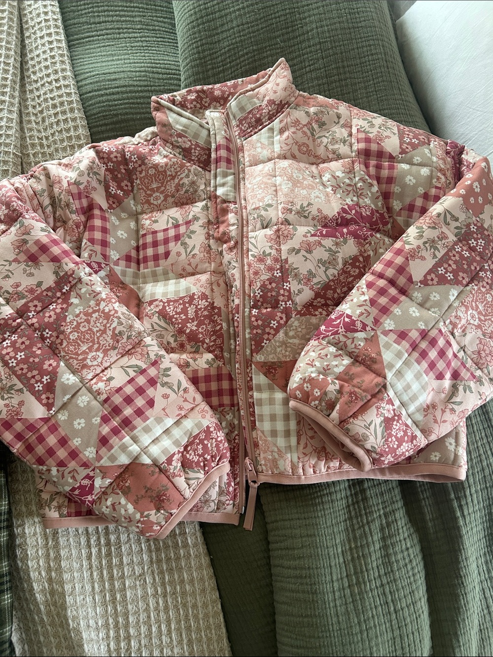 Pink Patchwork Quilted Jacket - Picture 3 of 5